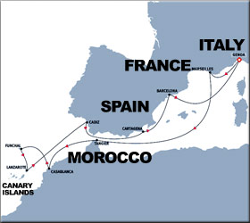 Canary Islands Cruise Route Map